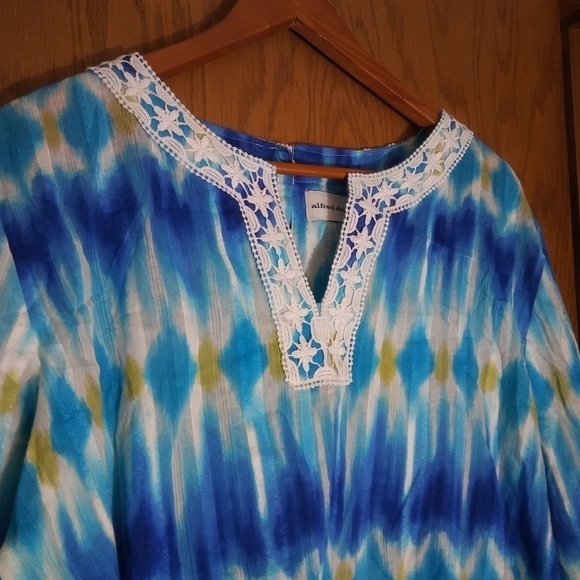 ALFRED Dunner Blue Tie Dye Tunic Blouse 18 Pre-owned - Picture 2 of 10